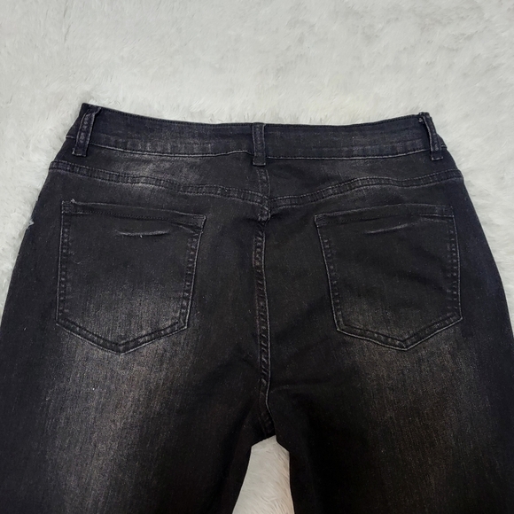 Kunmi Women's Black Denim Wide Leg Jeans Size 12 - Picture 3 of 9